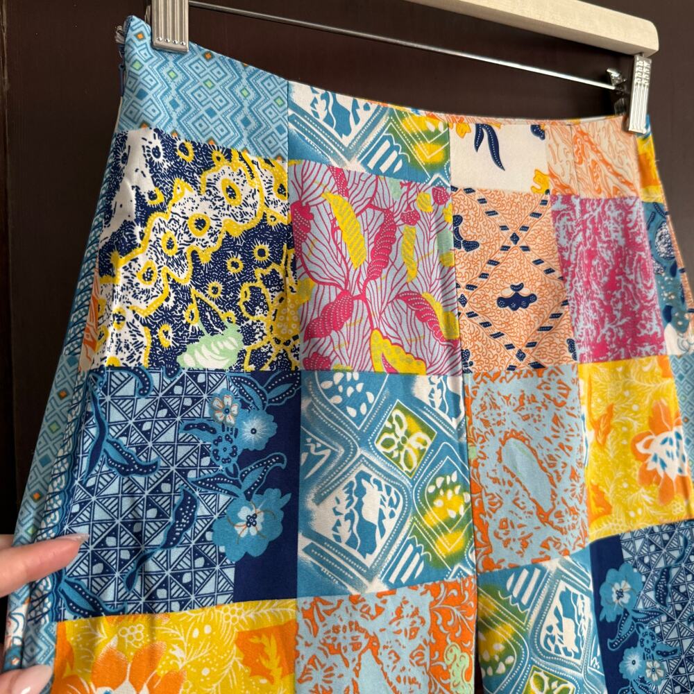 CIDER | Tropic Night Relaxed Colorful Patchwook Print Flare pants | Small - Picture 3 of 5